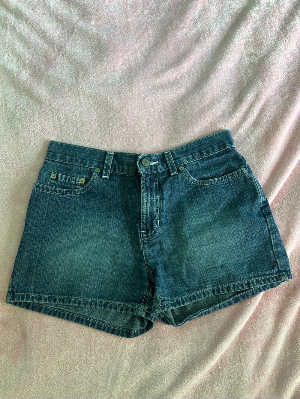 Vintage Old Navy Medium Wash Mid Rise Denim Jean Micro Shorts Size 2